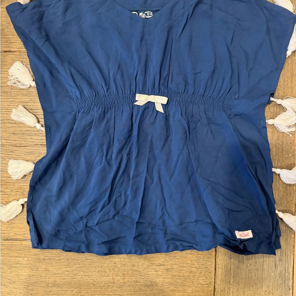 Ruffle Butts Blue Cap Sleeve Tie Front Coverup